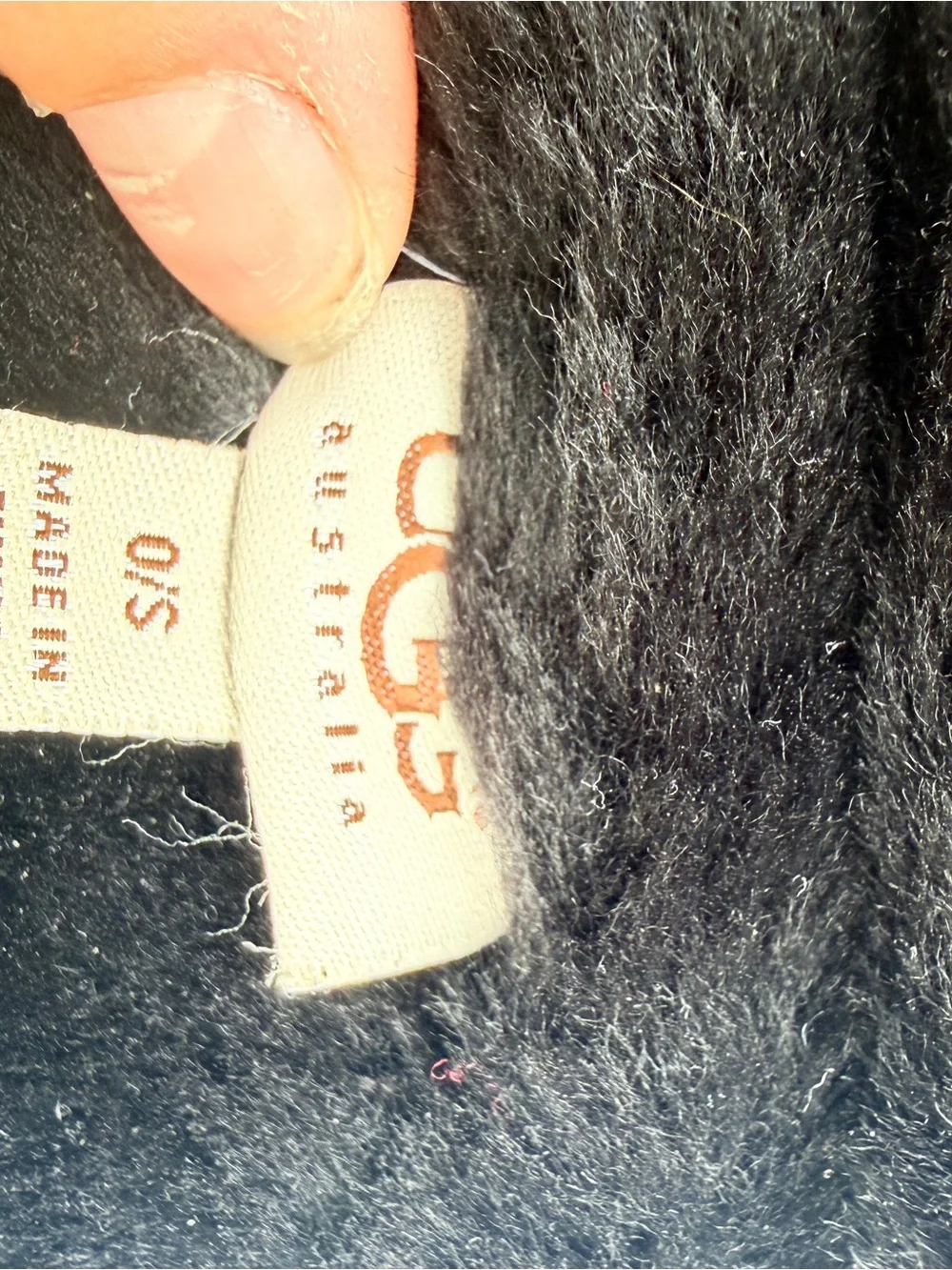 UGG Black Faux Fur Kids Headband